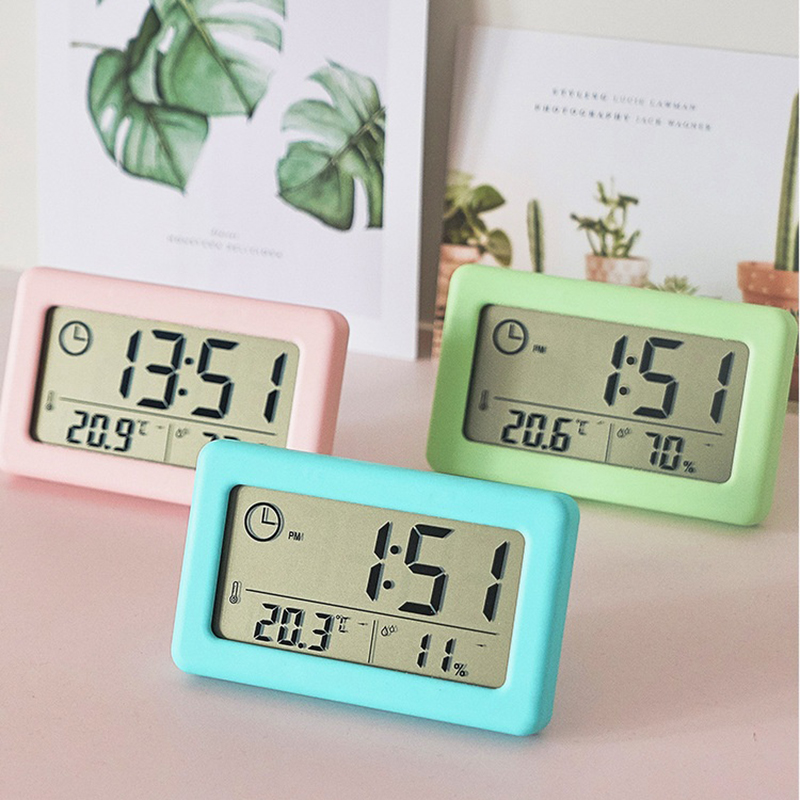 ミニデジタル時計電子温度計湿度計ミニ時計ポータブルデスクトッ - Digital Hygrometer Probe のレビューと価格