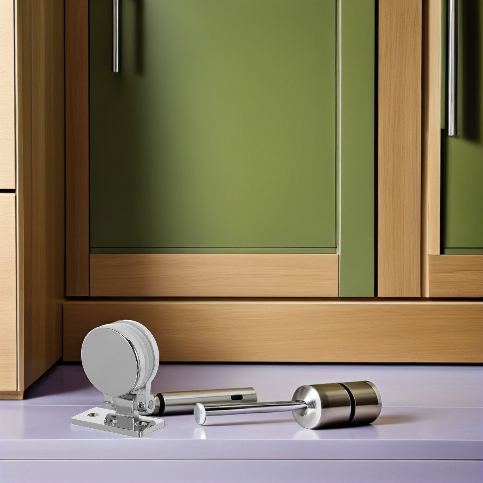 2 個のガラスドアヒンジ浴室ラウンド亜鉛合金ピボットクランプ - Glass Door Hinge のレビューと価格