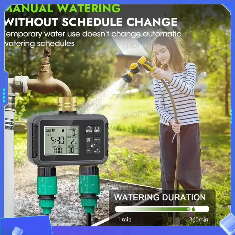 スマートウォーターコントローラー灌漑タイマー庭用防水デュアル - Timer Dual Outlet のレビューと価格